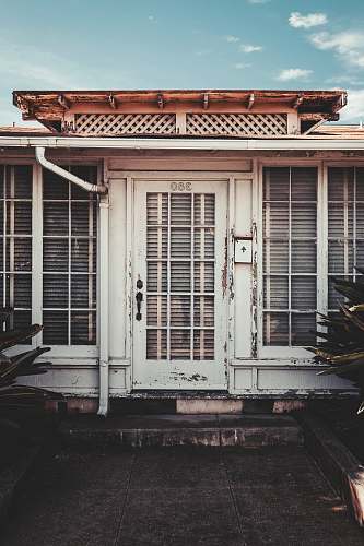 shutter white concrete house curtain